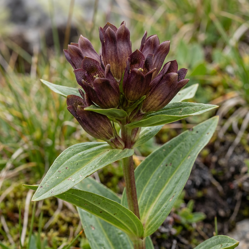 Gentiane violette (Gentiana purpurea), illustration IA