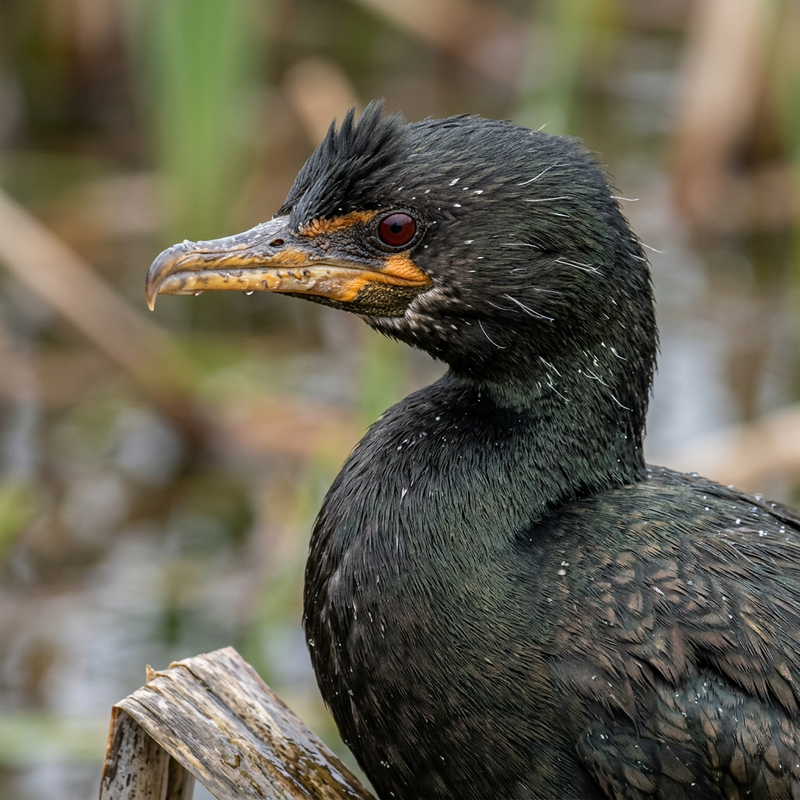 Cormoran roseau (Microcarbo africanus), illustration IA