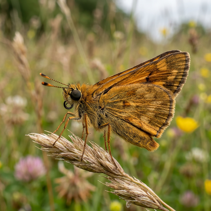 Papillon à grosse tête de couleur rouille