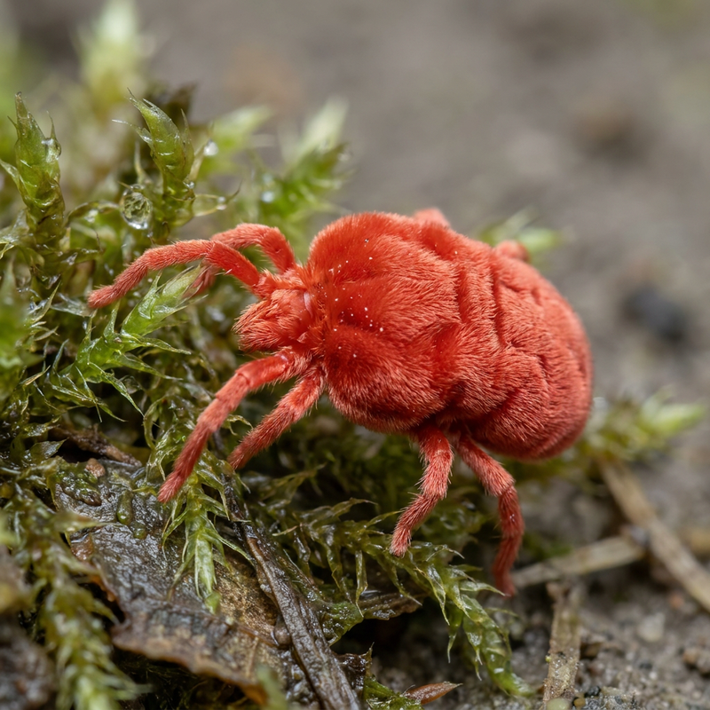 Acarien du velours rouge