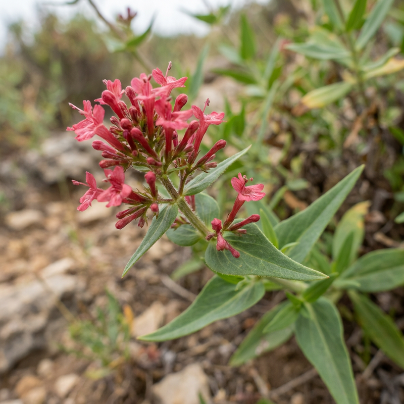 Fleur d'éperon rouge