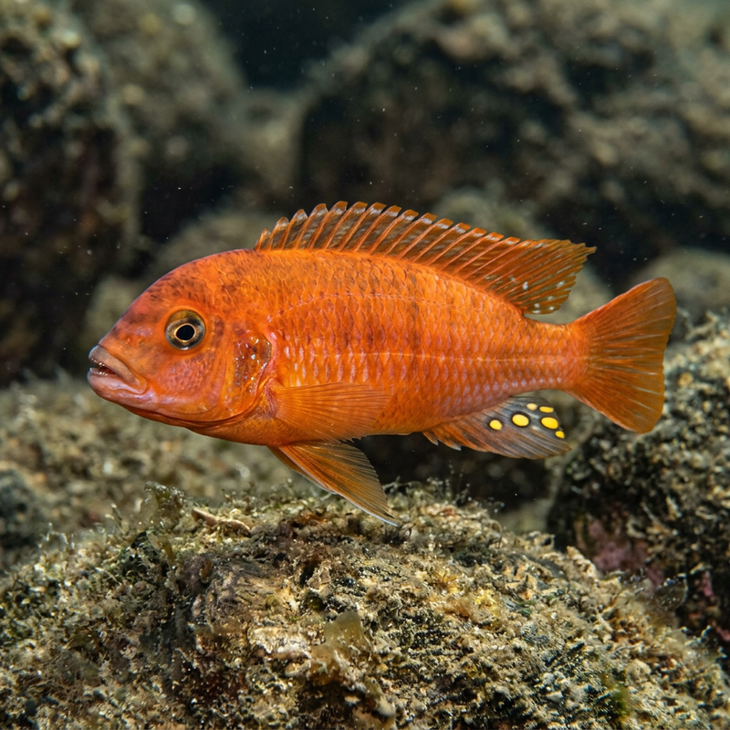 Cichlidé zèbre rouge