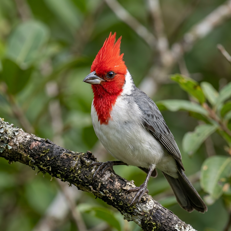 Cardinal à crête rouge