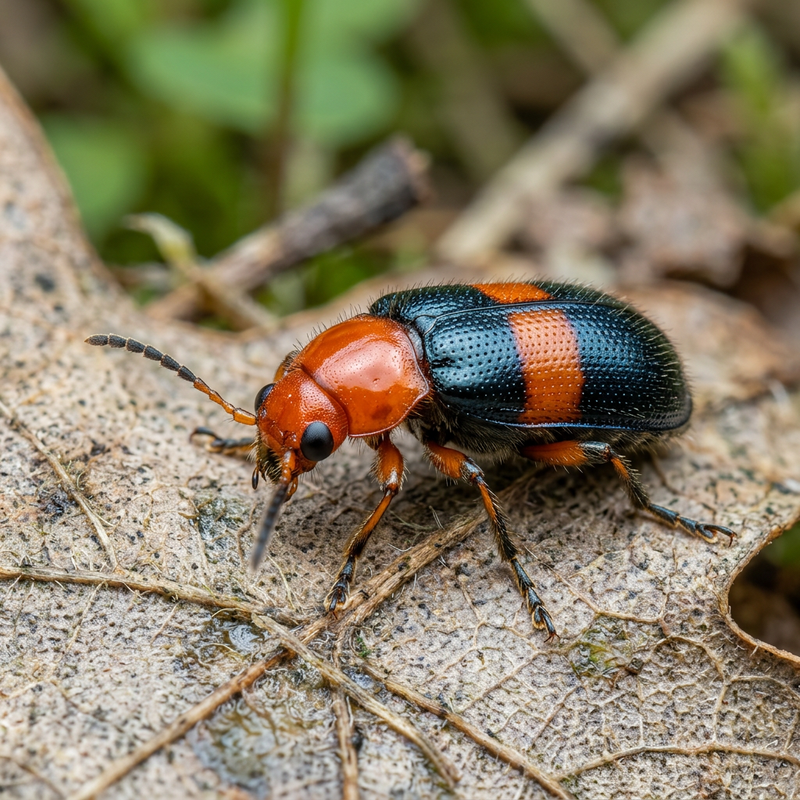 Coléoptère à tête rouge