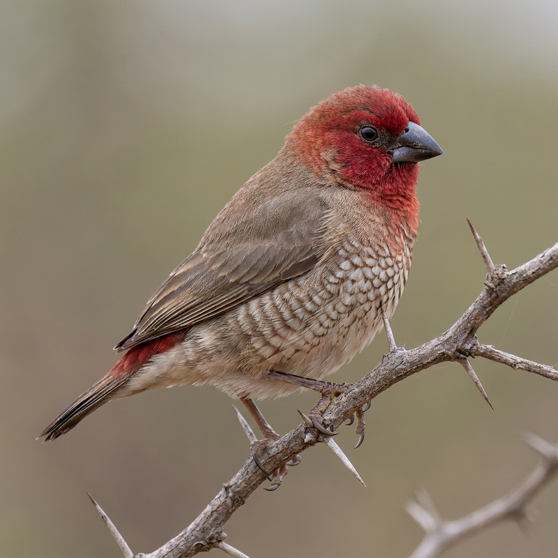 Amarante à tête rouge
