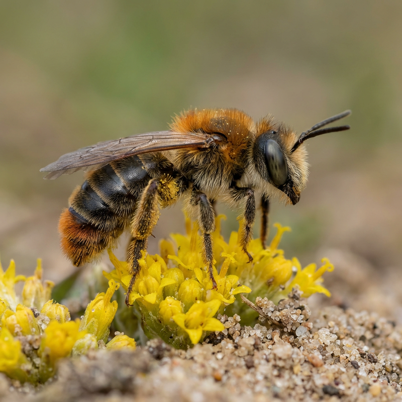 Abeille des sables à tête rouge