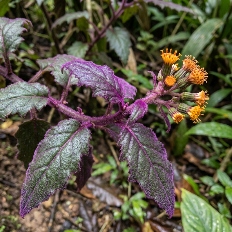 Samtpflanze (Gynura aurantiaca), illustration IA
