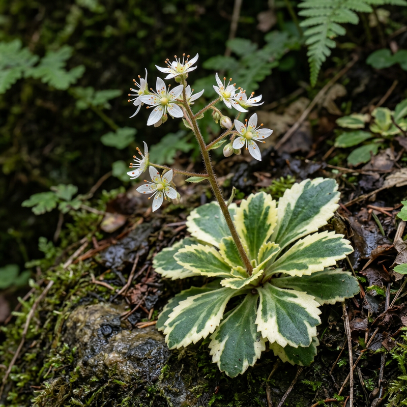 Saxifrage d'ombre (forme panachée)