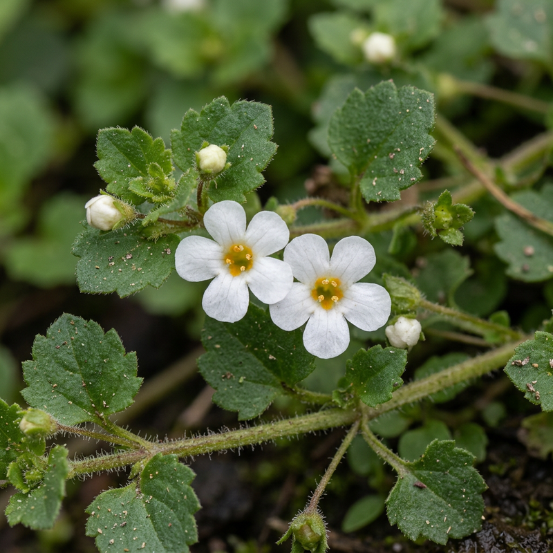 Flocon de neige (Bacopa) (Chaenostoma cordatum), illustration IA