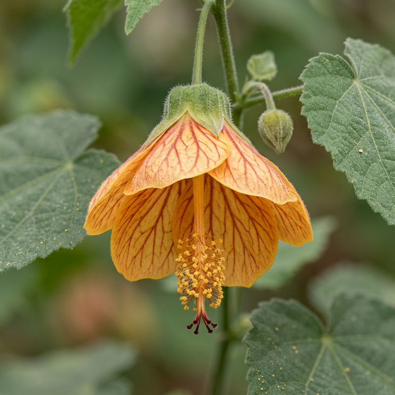 Belle mauve (Abutilon), illustration IA