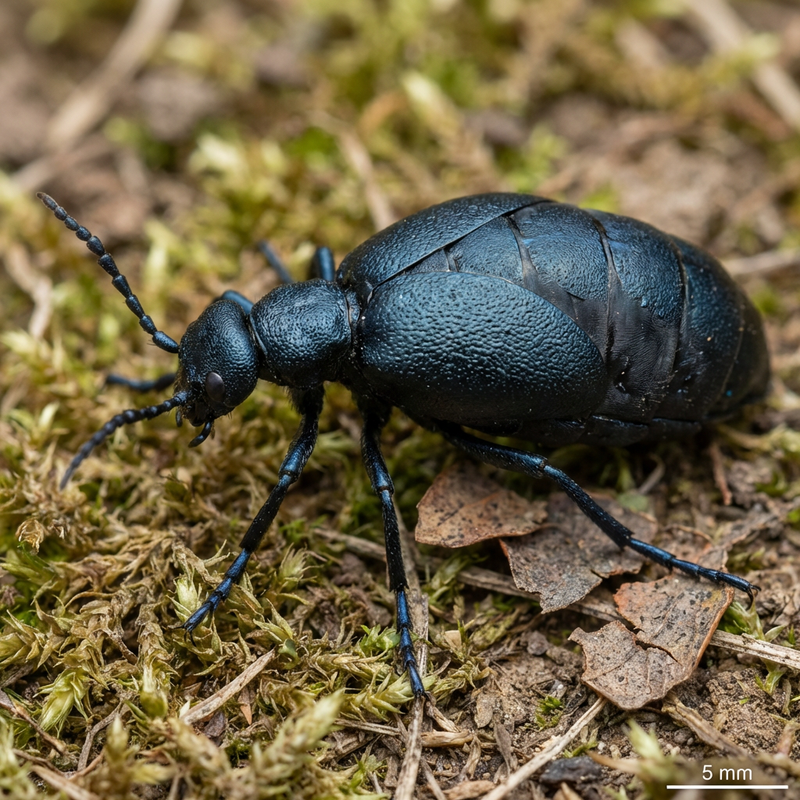 Coléoptère noir-bleu