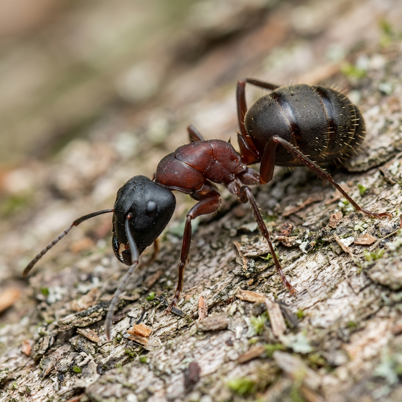 Fourmi charpentière noire (Camponotus herculeanus), illustration IA