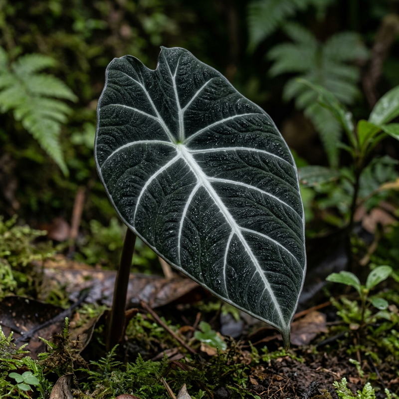 Alocasia de velours noir