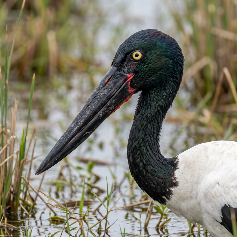 Cigogne à cou noir