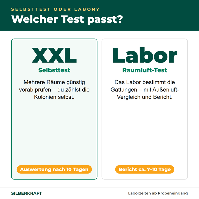 Autotest XXL ou test de l'air en laboratoire – quel test choisir
