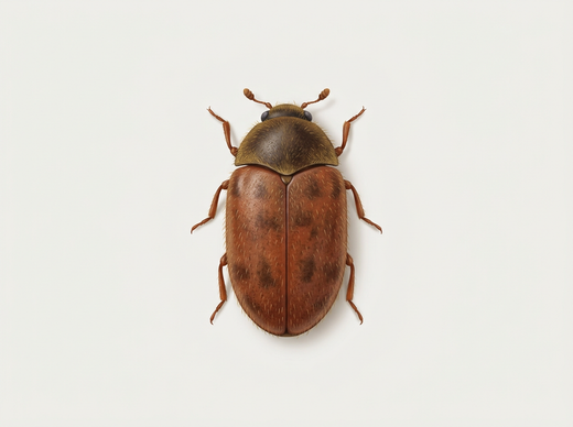 Coléoptère Khapra (Trogoderma granarium), coléoptère d'en haut