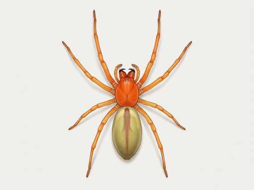 Doigt d'épine de l'infirmière (Cheiracanthium punctorium) d'en haut