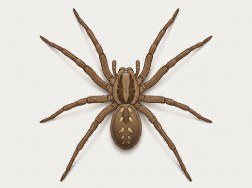 Grande araignée domestique (Eratigena atrica) d'en haut
