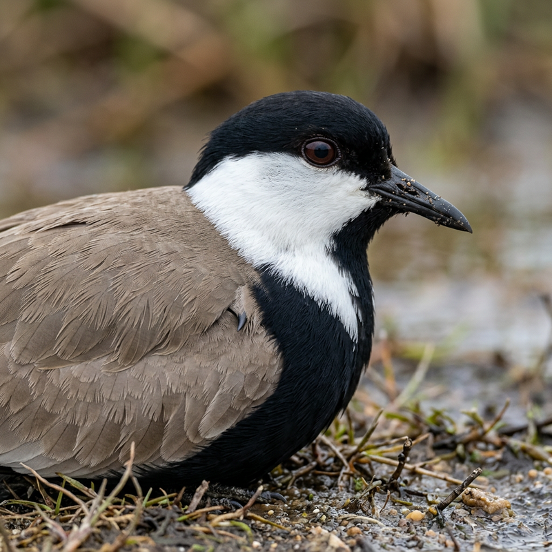 Spornkiebitz (Vanellus spinosus), illustration IA