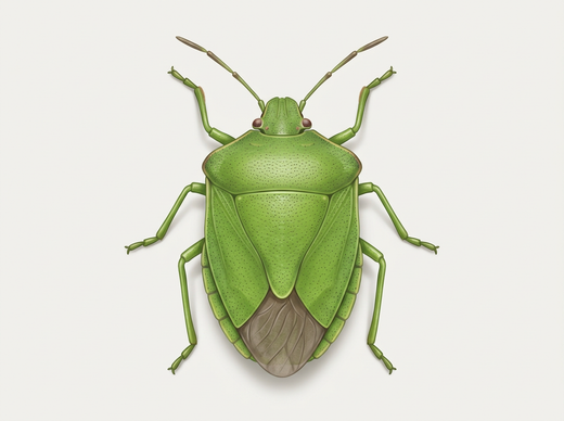 Punaise verte (Palomena prasina) vue de dessus