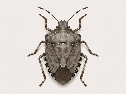 Punaise diabolique (Halyomorpha halys) vue de dessus