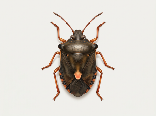 Punaise à pattes rousses (Pentatoma rufipes) vue de dessus