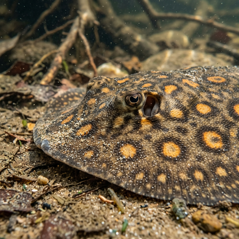 Süßwasserrochen (Potamotrygon), illustration IA