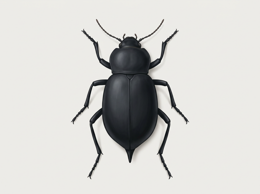 Coléoptère de la mort (Blaps mortisaga) d'en haut