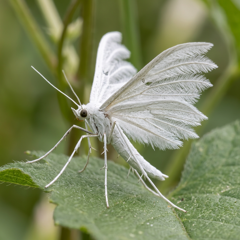 Papillon à plumes blanches
