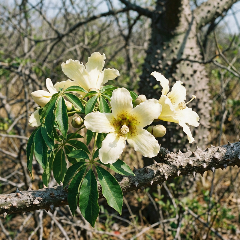 Weißer Seidenwollbaum (Ceiba chodatii), illustration IA