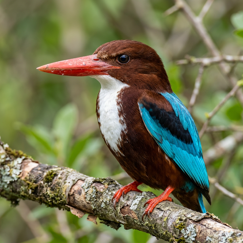 Weißkehliest (Halcyon smyrnensis), illustration IA