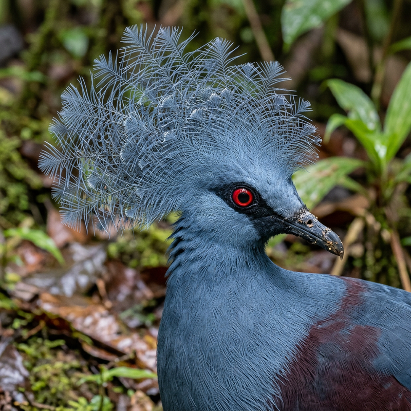 Pigeon couronné occidental (Goura cristata), illustration IA