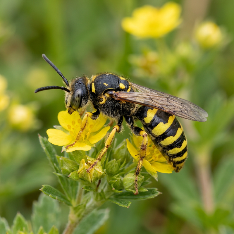 Abeille guêpe des prés