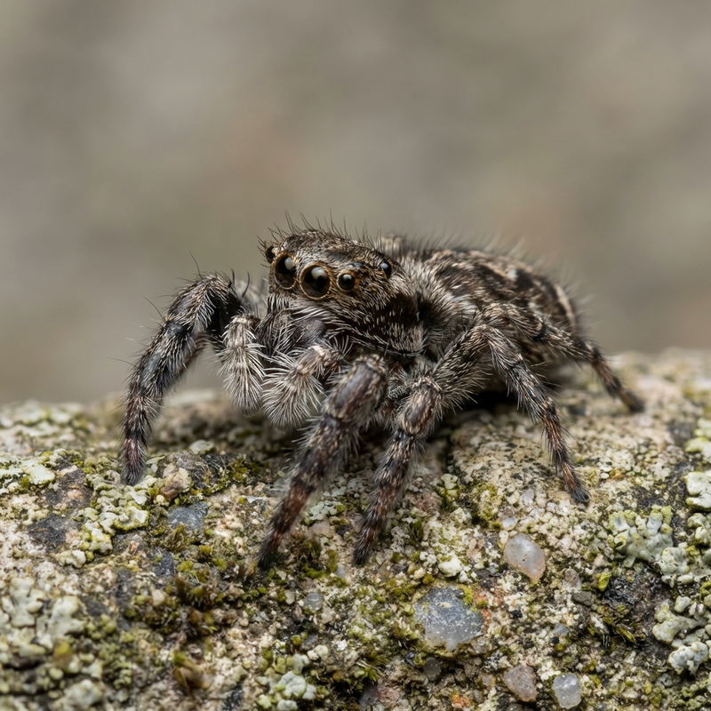 Araignée sauteuse à mur laineux