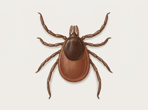 Tique du hérisson (Ixodes hexagonus) d'en haut