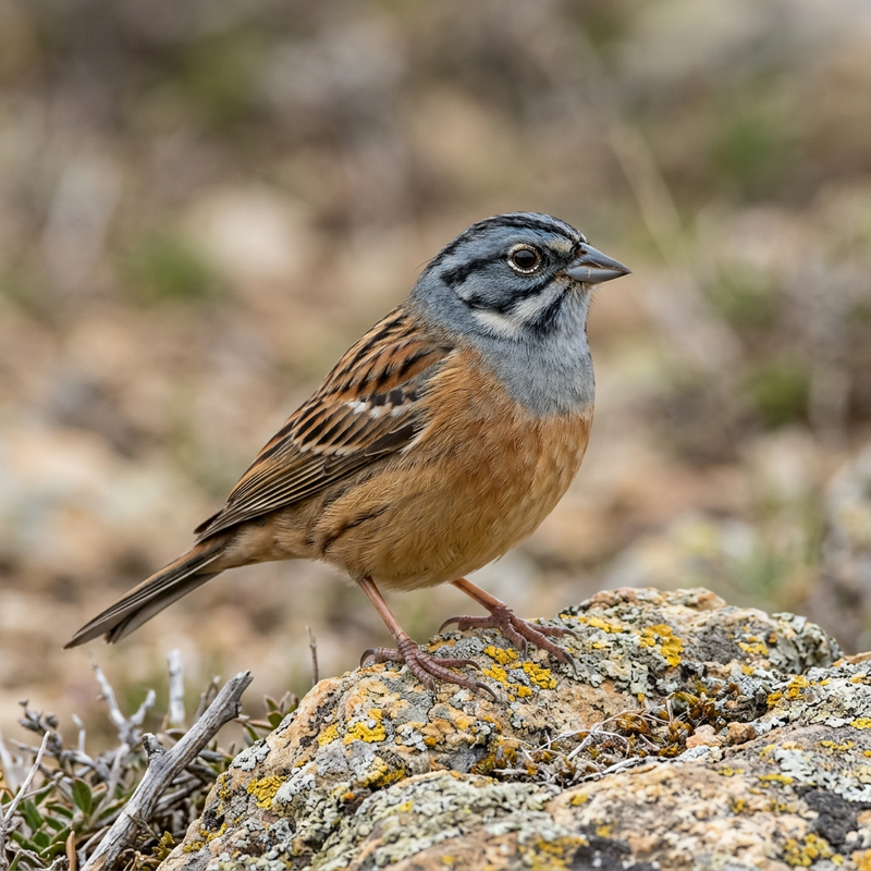 Guirlande zippée (Emberiza cia), illustration IA
