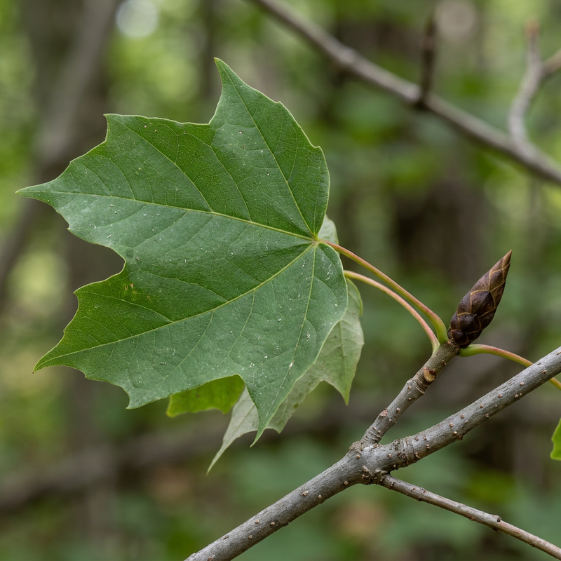 Érable à sucre (Acer saccharum), illustration IA