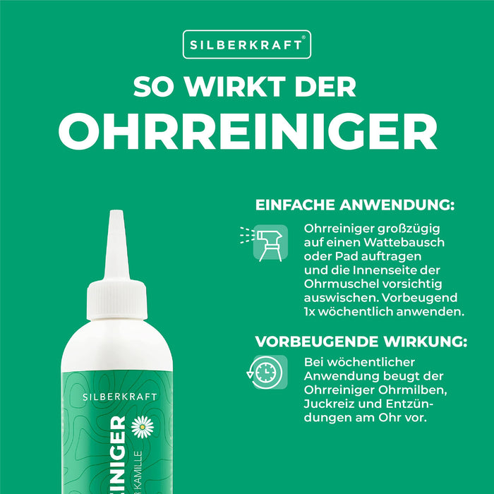 Nettoyant pour oreilles à l'extrait de camomille pour chiens et chats