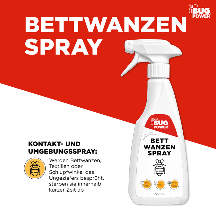 Spray anti-punaises de lit BugPower - efficace contre les punaises de lit et leurs larves