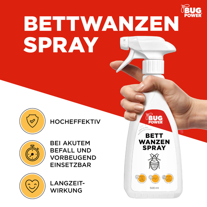Spray anti-punaises de lit BugPower - efficace contre les punaises de lit et leurs larves