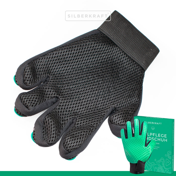 gant de toilettage pour chien, chat, cheval; Lapins et autres animaux de compagnie - soin doux grâce à 256 picots - effet de massage - taille unique - à poils longs ou courts