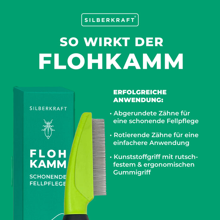 Flohkamm Hund & Katze - Silberkraft