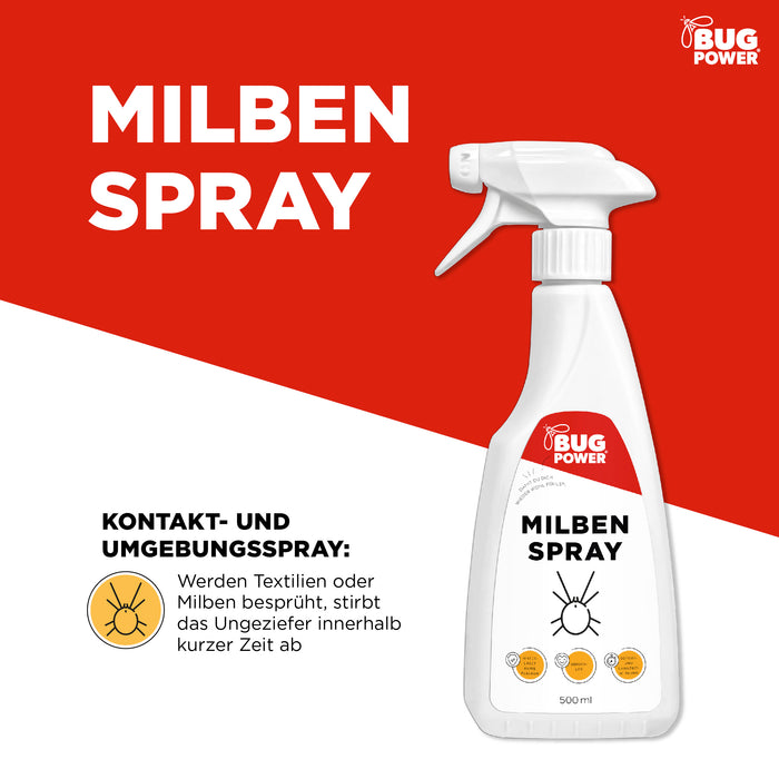 Spray anti-acariens BugPower pour textiles 500 ml - ne laisse pas de taches