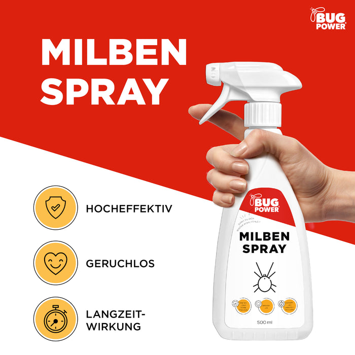 Spray anti-acariens BugPower pour textiles 500 ml - ne laisse pas de taches
