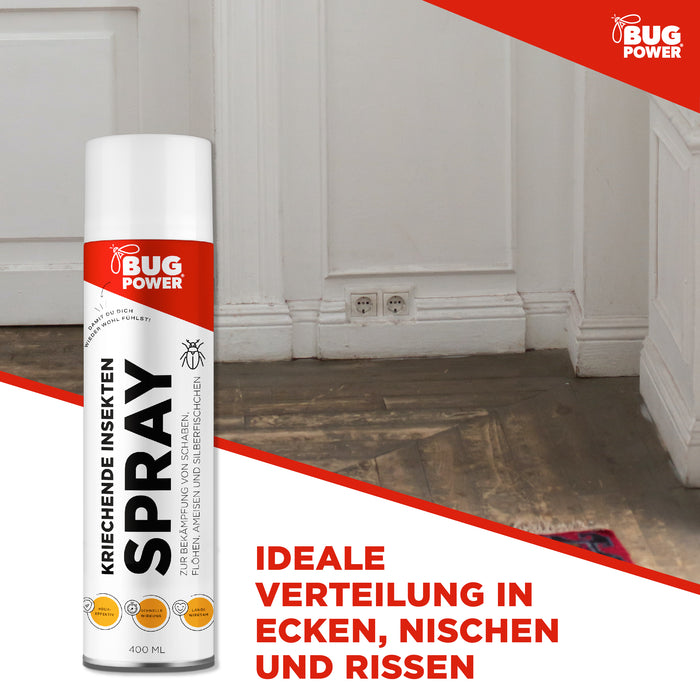 BugPower spray contre les insectes rampants et les guêpes 400 ml - large spectre d'activité - action rapide &amp; effet knock-down