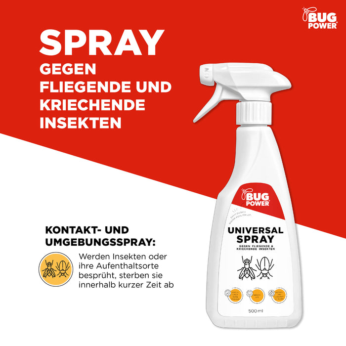 BugPower Universal Insect Spray - contre tous les insectes rampants et volants