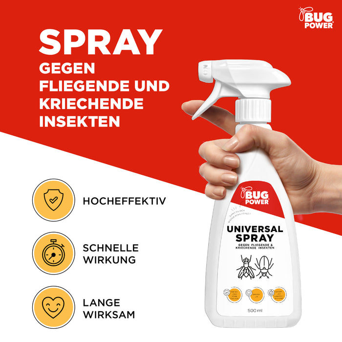 BugPower Universal Insect Spray - contre tous les insectes rampants et volants